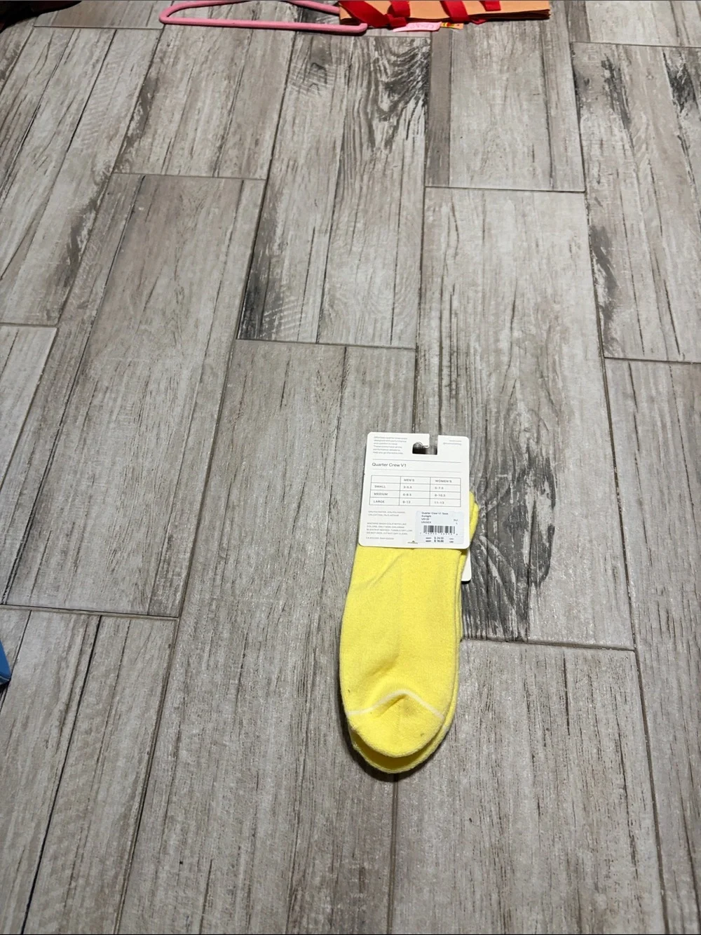 Vuori Yellow Quarter Crew Socks